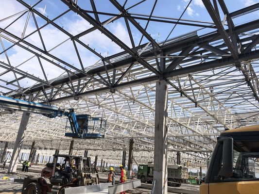 Planta industrial de acero de montaje modular para procesamiento mecánico Juegos de pernos de anclaje Ancho de bahía personalizado Documentación técnica completa