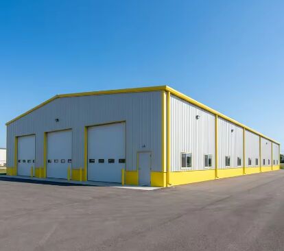 Edificio industrial de almacén modular de acero prefabricado moderno con revestimiento de paneles sandwich