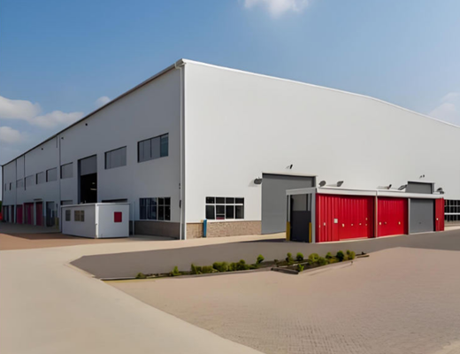 Estructura de acero prefabricada industrial Centro logístico Almacén Edificio de almacenamiento modular con marco ligero